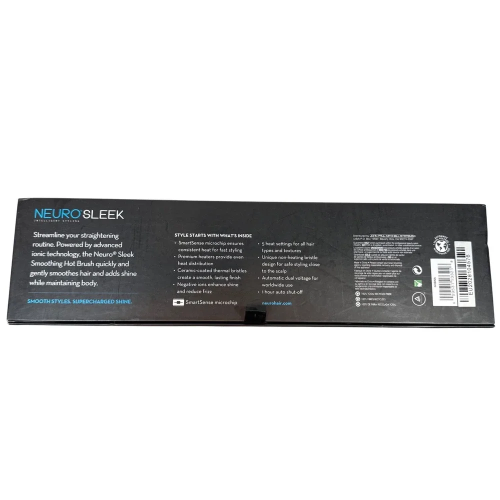 NEURO SLEEK Intelligent Styling Smoothing Hot Brush Ionic Tech Hair Straightener